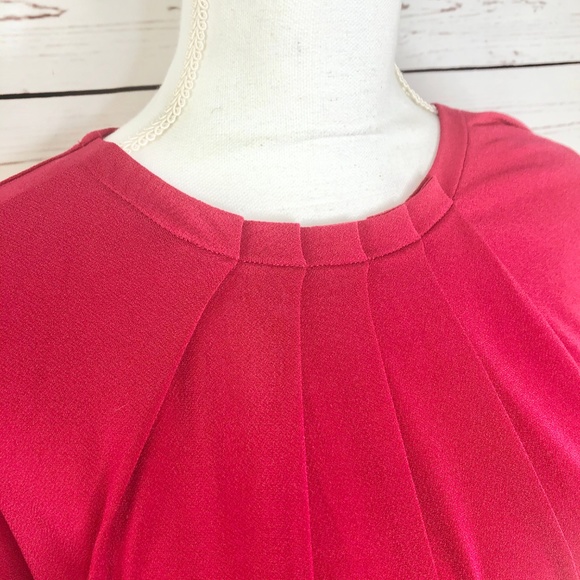 Adrianna Papell Dressy Long Sleeve Red Blouse - Picture 4 of 8